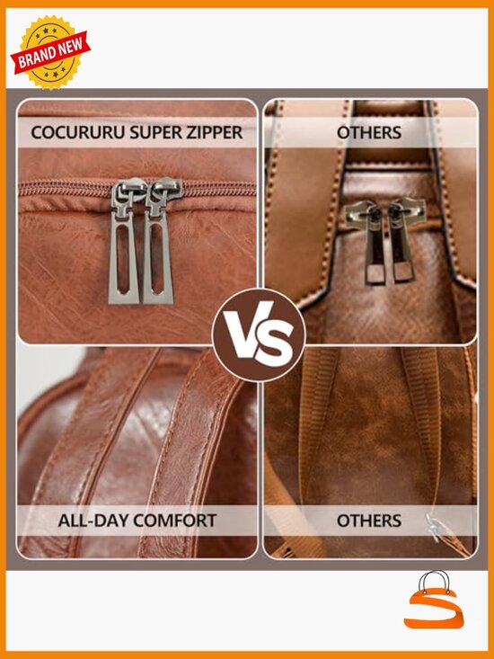 PU Leather Anti-theft Backpack Purse 3-in-1 Ladies Satchel Bag